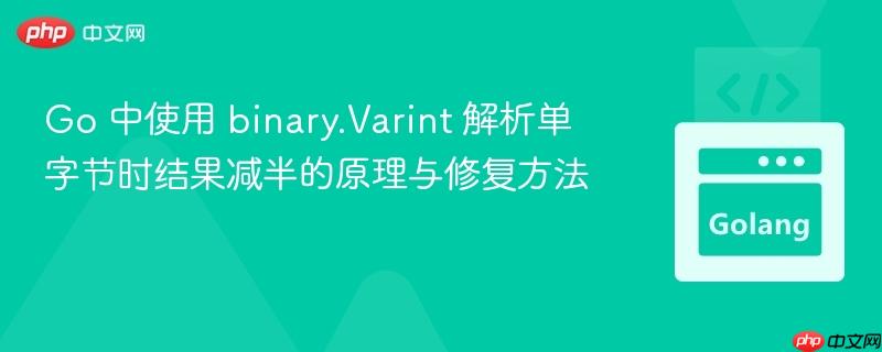 Go 中使用 binary.Varint 解析单字节时结果减半的原理与修复方法