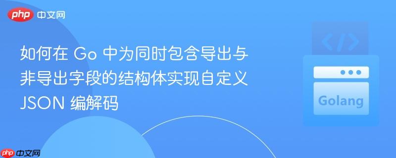如何在 Go 中为同时包含导出与非导出字段的结构体实现自定义 JSON 编解码