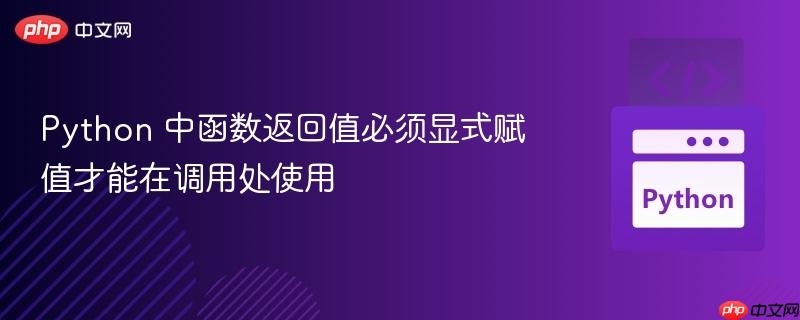 Python 中函数返回值必须显式赋值才能在调用处使用