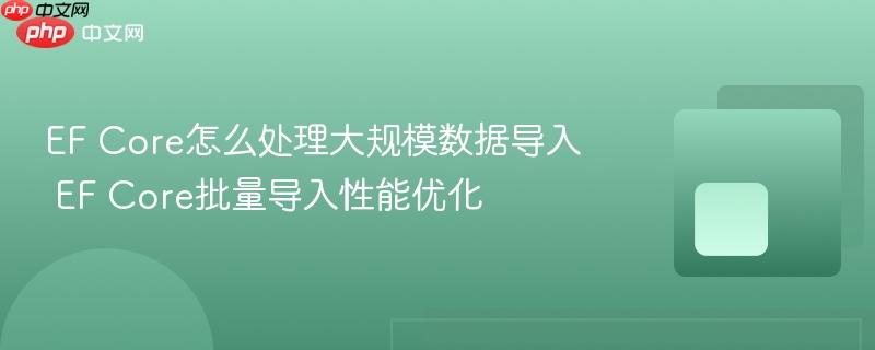 EF Core怎么处理大规模数据导入 EF Core批量导入性能优化